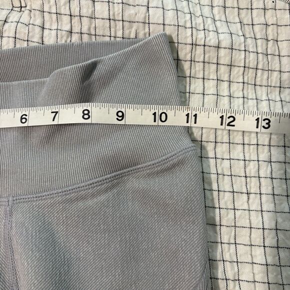 Aerie Offline Moto Light Gray leggings ribbed denim design XXS high waist capri - Picture 8 of 13
